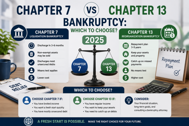 Chapter 7 vs Chapter 13 Bankruptcy: Which to Choose 2025